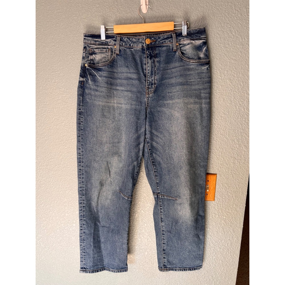 KUT from the Kloth Ashley Slouchy Barrel High Rise Jeans Blue Size 12